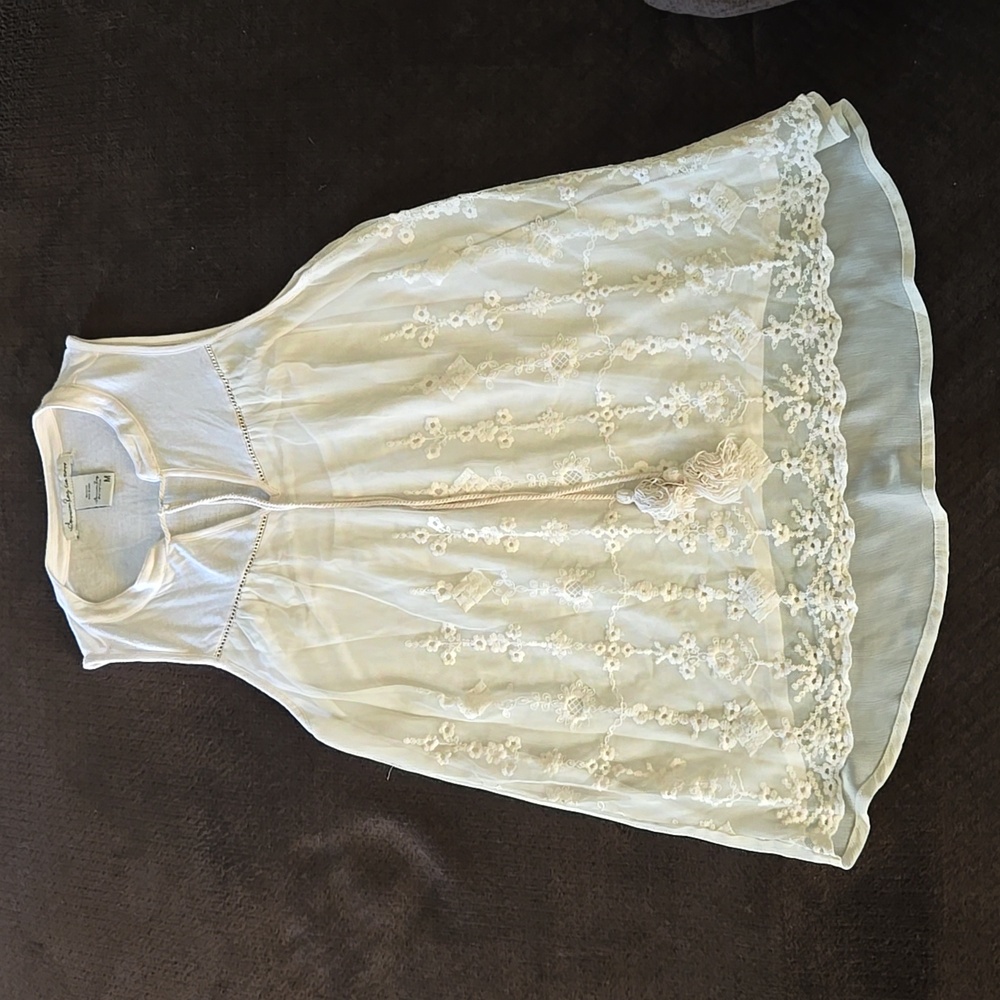 American Rag Cie Entry Blouse. Size Medium Women's.  Color Cream Sheer